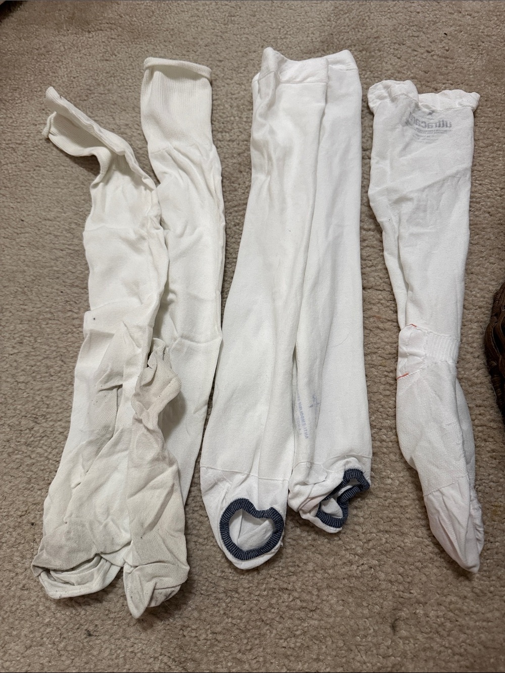White womens compression tube Socks - 2 pair plus 1 extra